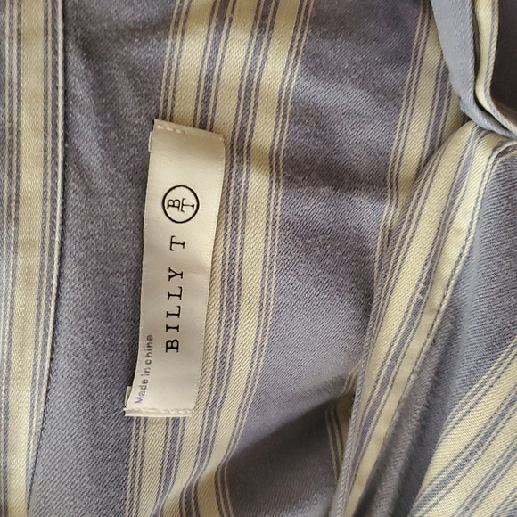 💜$5💜 BILLY T Top Size Med Stripe Blue White - Picture 4 of 5
